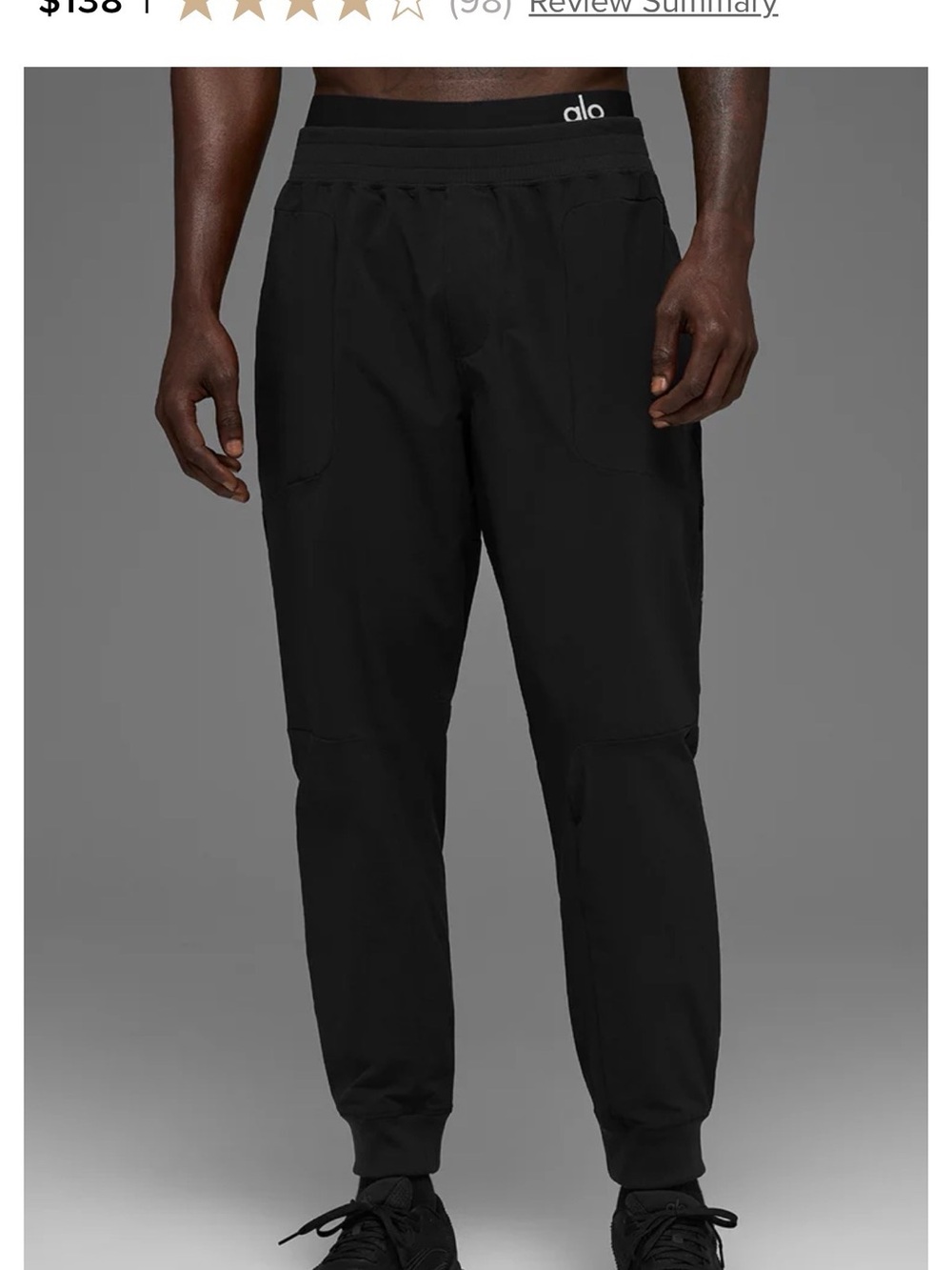 ALO Yoga Men's Black Athletic Joggers